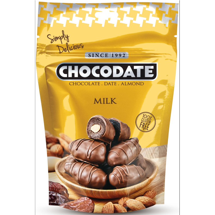 Финики с миндалем в молочном шоколаде