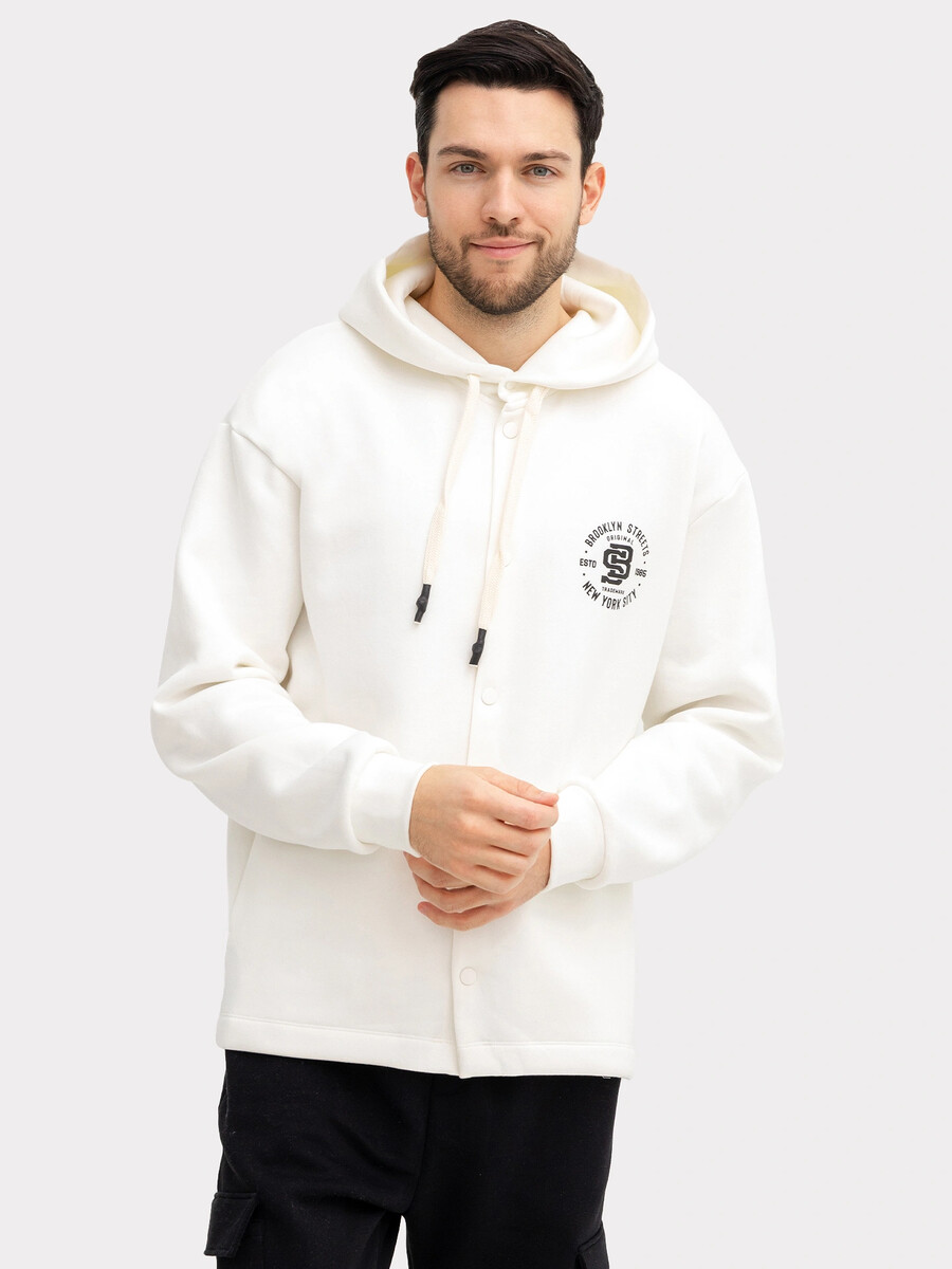 Жакет мужской в светло-молочном цвете с печатью